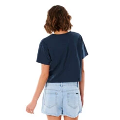 T-SHIRT RIP CURL GOLDEN STATE CROP BLEU MARINE FEMME -Kayak Soldes Boutique t shirt rip curl golden state crop bleu marine femme 2